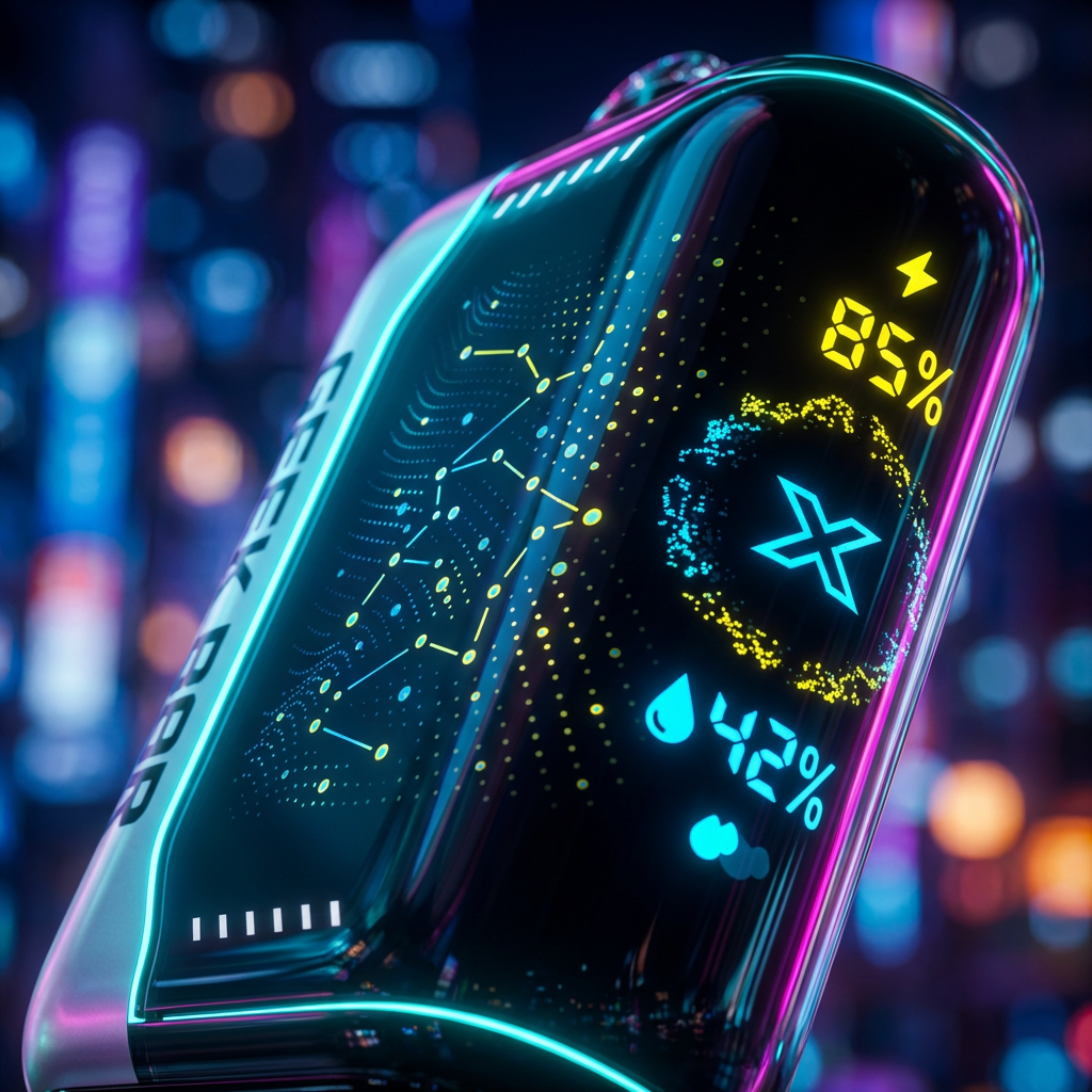 Geek Bar Pulse X Screen Guide showing Regular Mode Constellation vs Pulse Mode Rocket animation